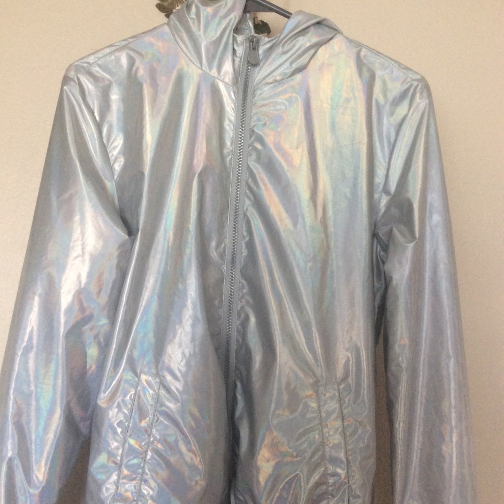 Justice Iridescent Rain Jacket Size 16-18 Girls